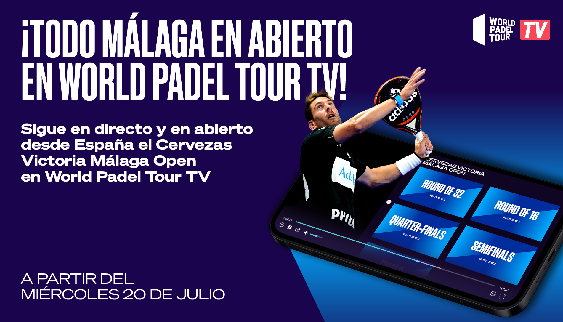Todo el Cervezas Victoria Málaga Open 2022, en abierto en World Padel Tour TV